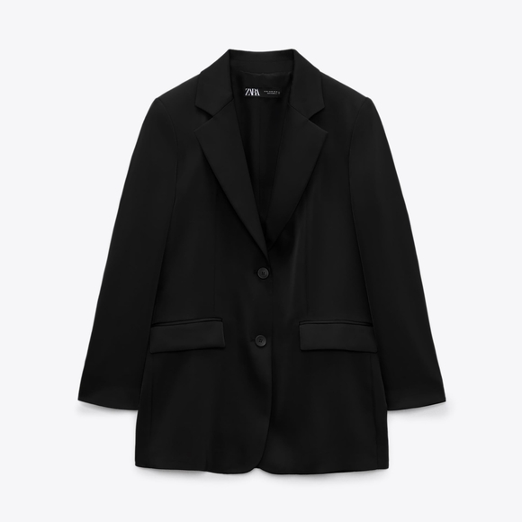 NWT Zara Oversized Saint Effect Black Blazer - Picture 2 of 8